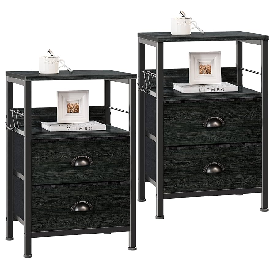 Amazon.com: Furologee Nightstands Set 2, Night Stand with 2
